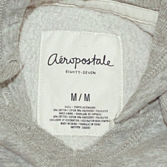 Aeropostale Women's Grey Hoodie with Pink Detail Size Medium - Picture 3 of 5